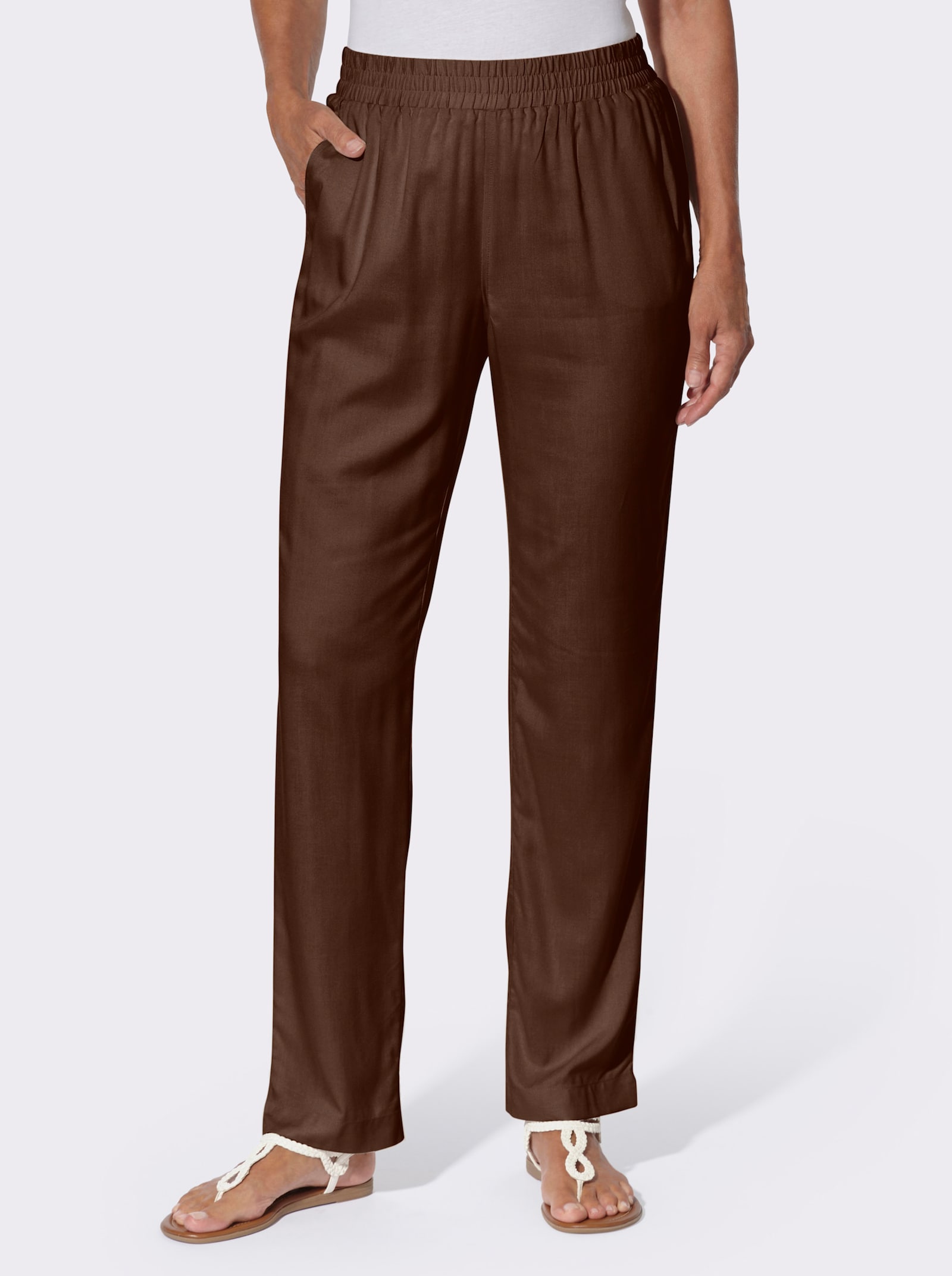 Schlupfhose mit Taschen - schoko