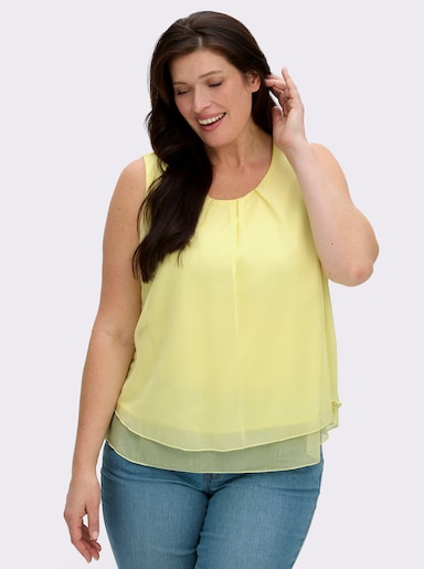 Blusentop in Crêpe-Qualität - limone