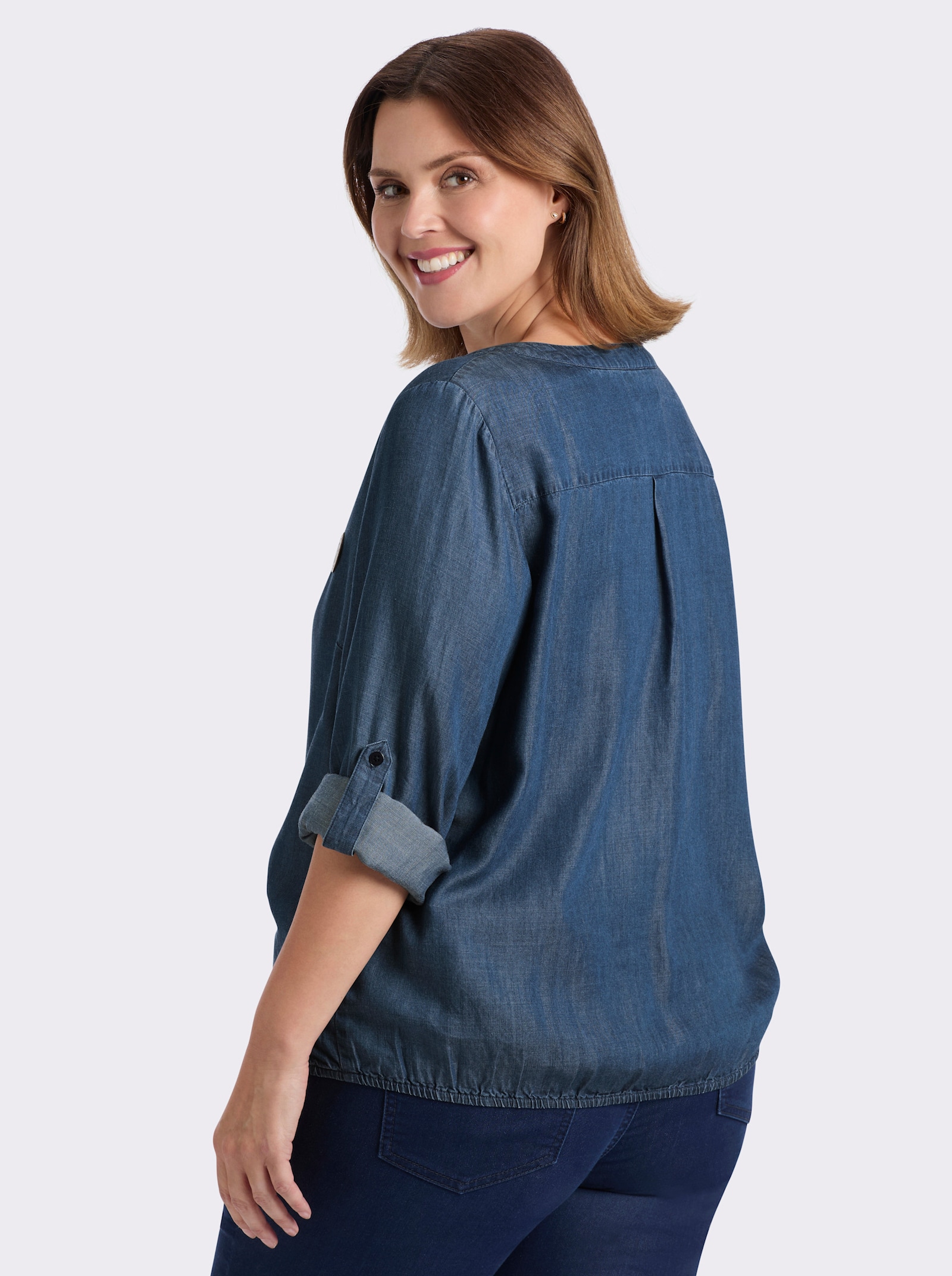 sheego Tunika in Jeans-Optik - blue-stone-washed