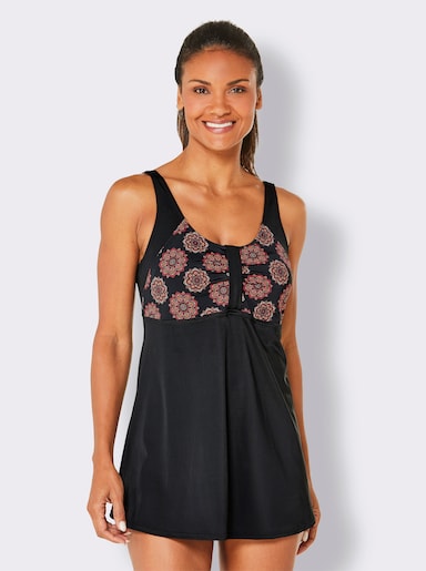 feel good Tankini-Oberteil - schwarz-rot