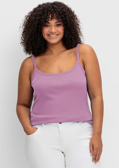 sheego Spaghettitop in Rippqualität - orchidee