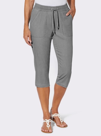 Caprijeans mit Rundum-Dehnbund - grey denim
