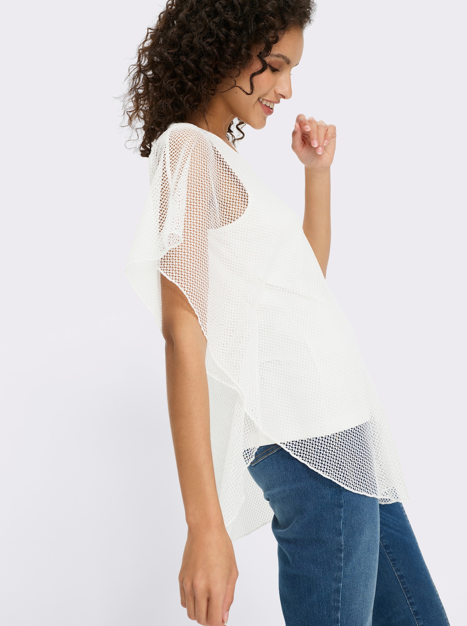 heine Kurzarmshirt im Poncho-Stil - ecru