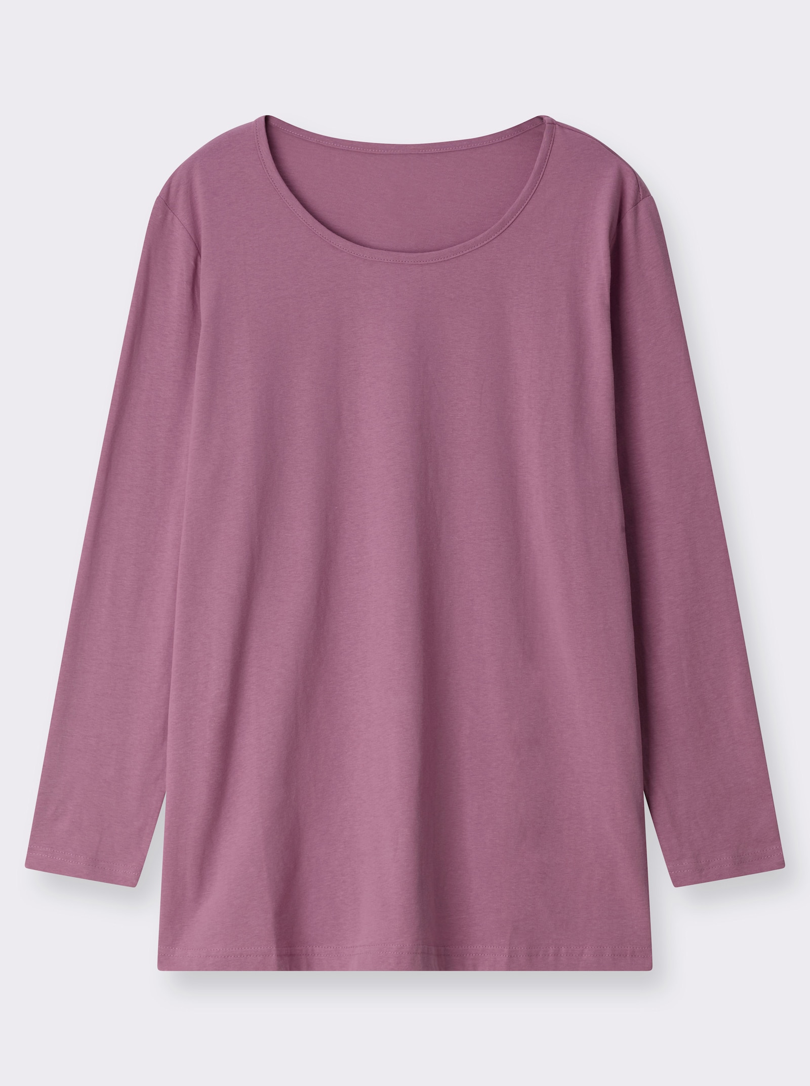 Langarmshirt in weiter Form - rosenholz