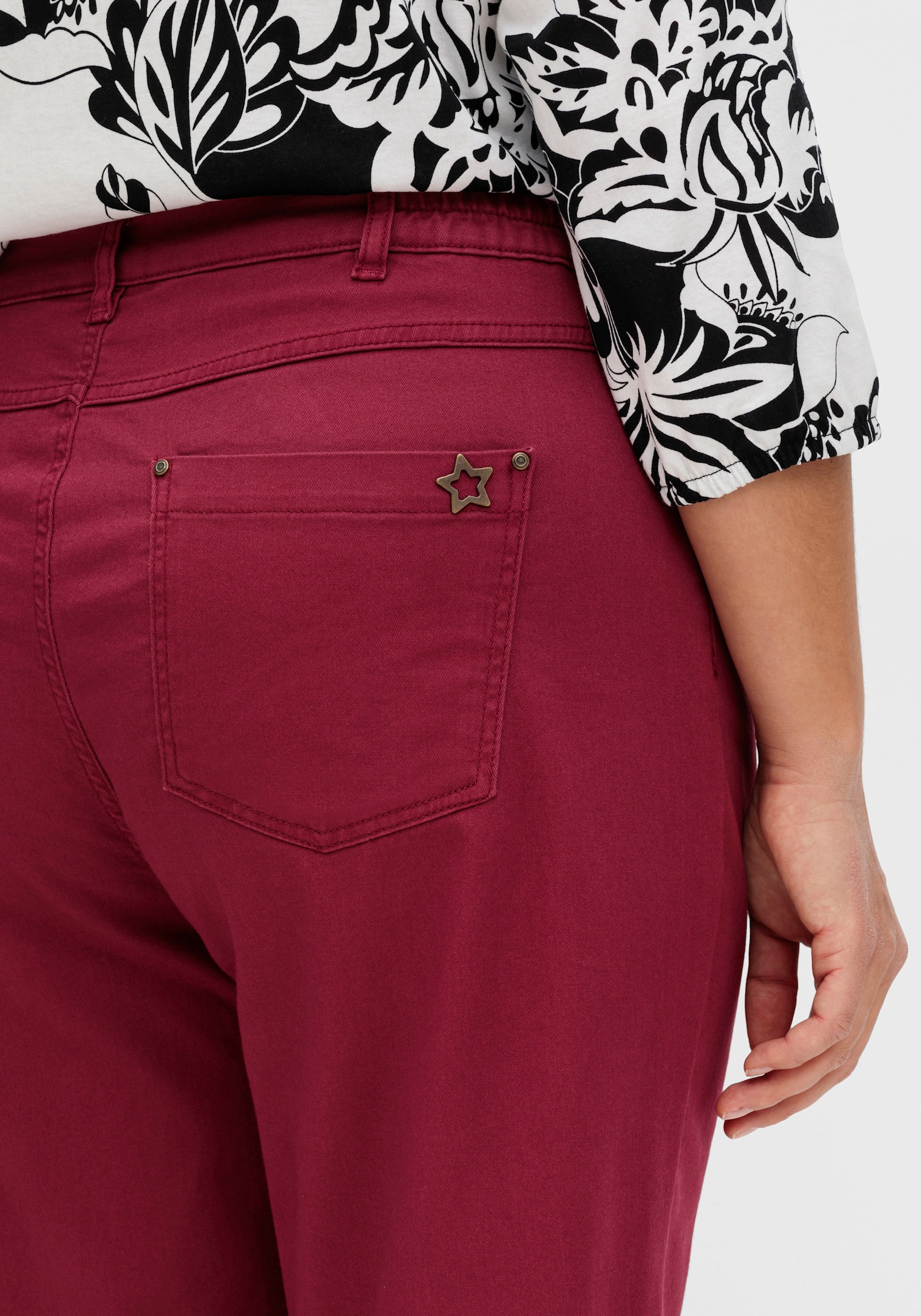 5-Pocket-Hose mit seitlichem Dehnbund - bordeaux