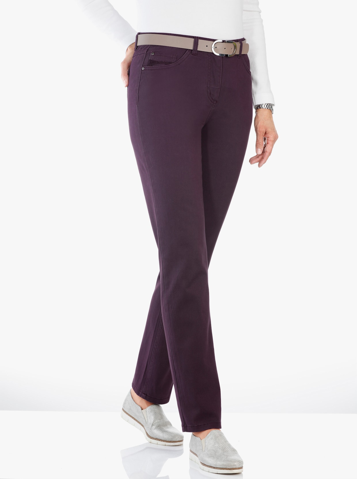 5-pocketjeans - aubergine