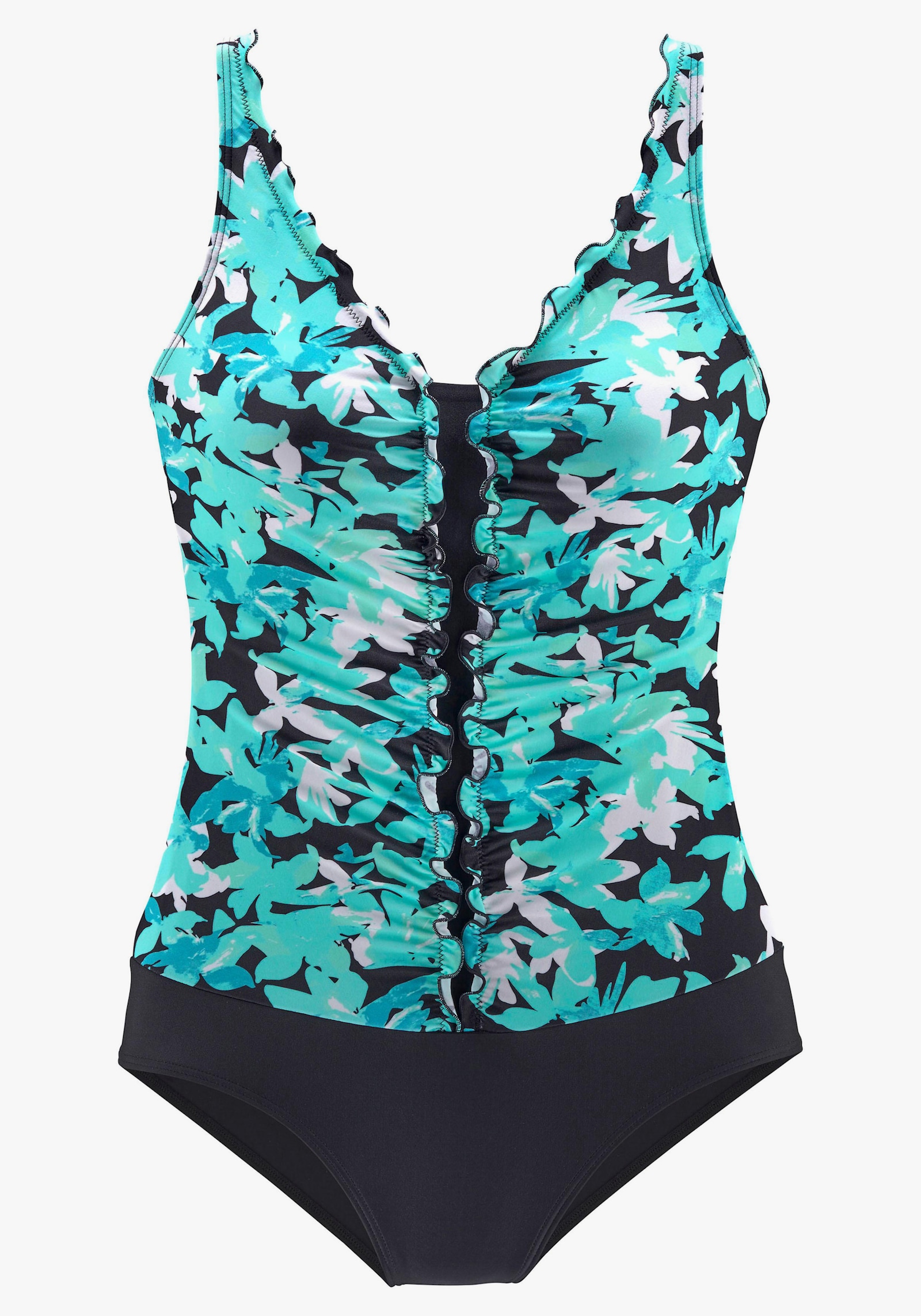 petite fleur Badeanzug - türkis-bedruckt