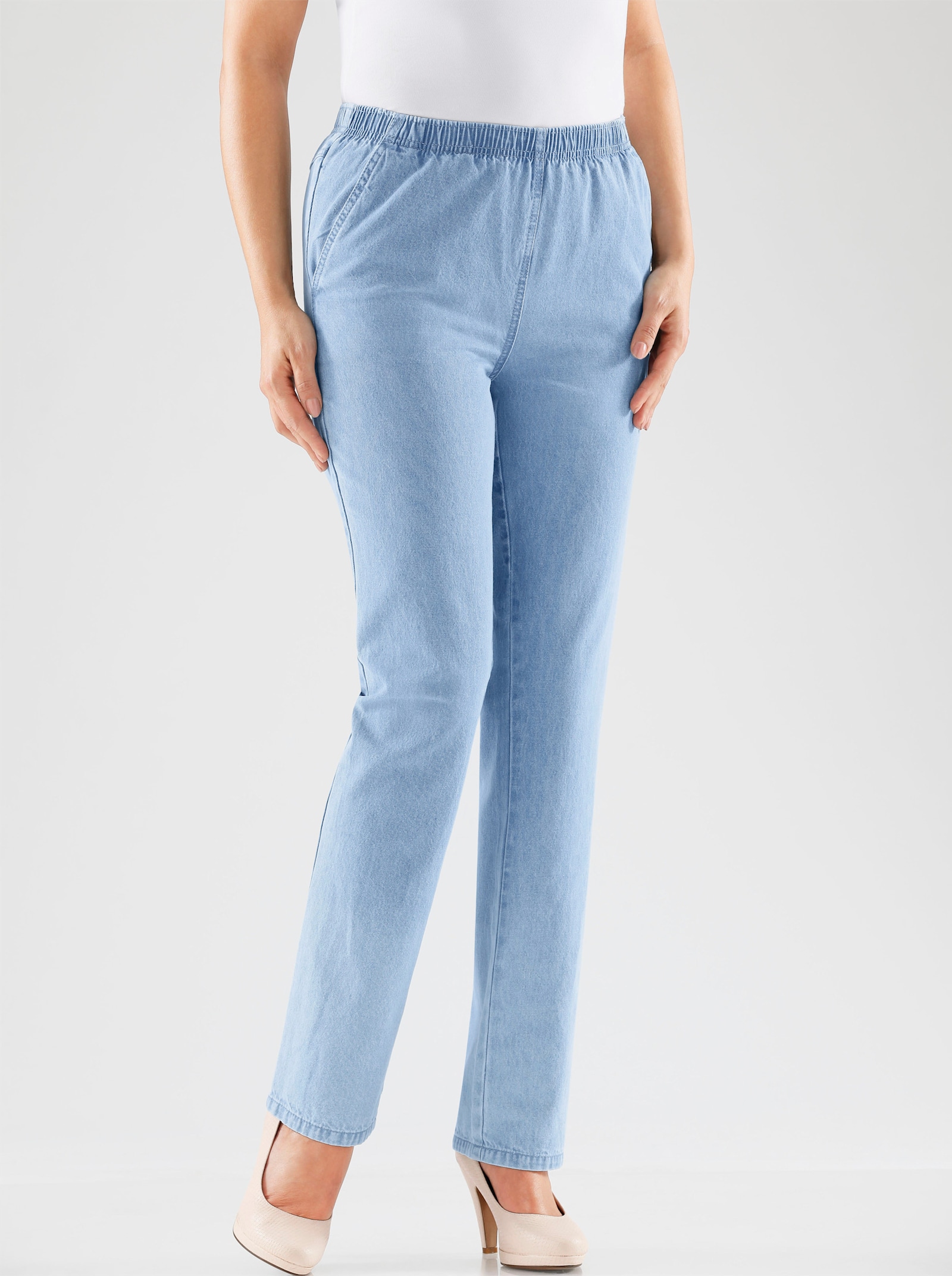 Comfortjeans met twee zijzakken - blue-bleached