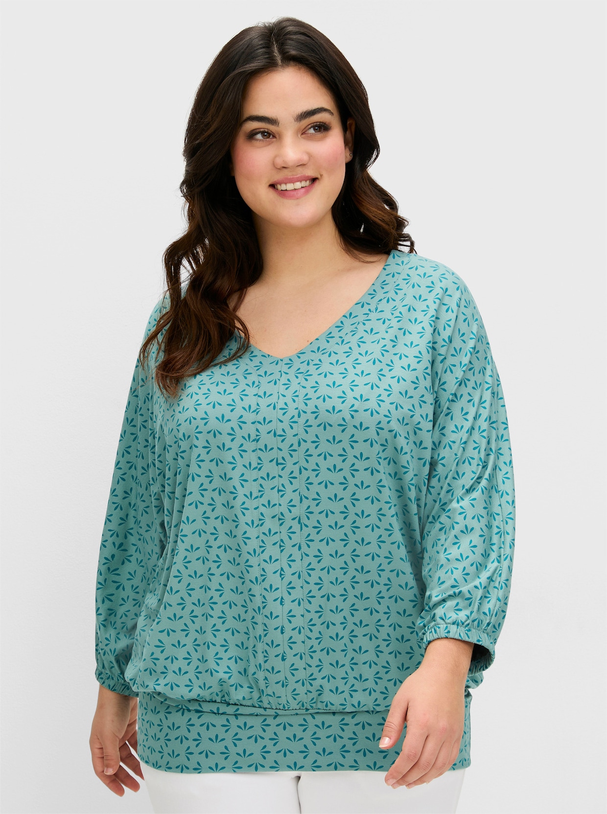 sheego Fledermausshirt - jade-gemustert