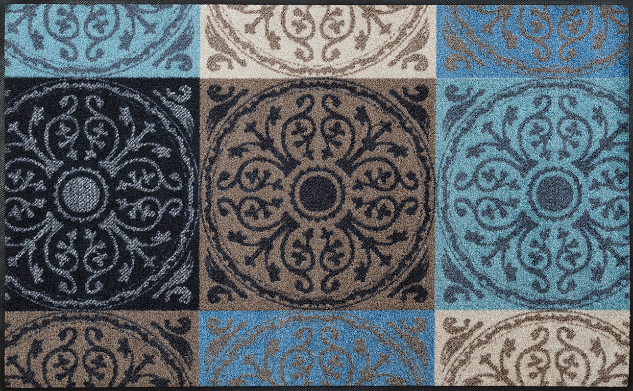wash&dry Fußmatte - blau-braun