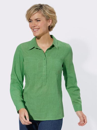 Schlupfbluse in Struktur-Qualität - apfel