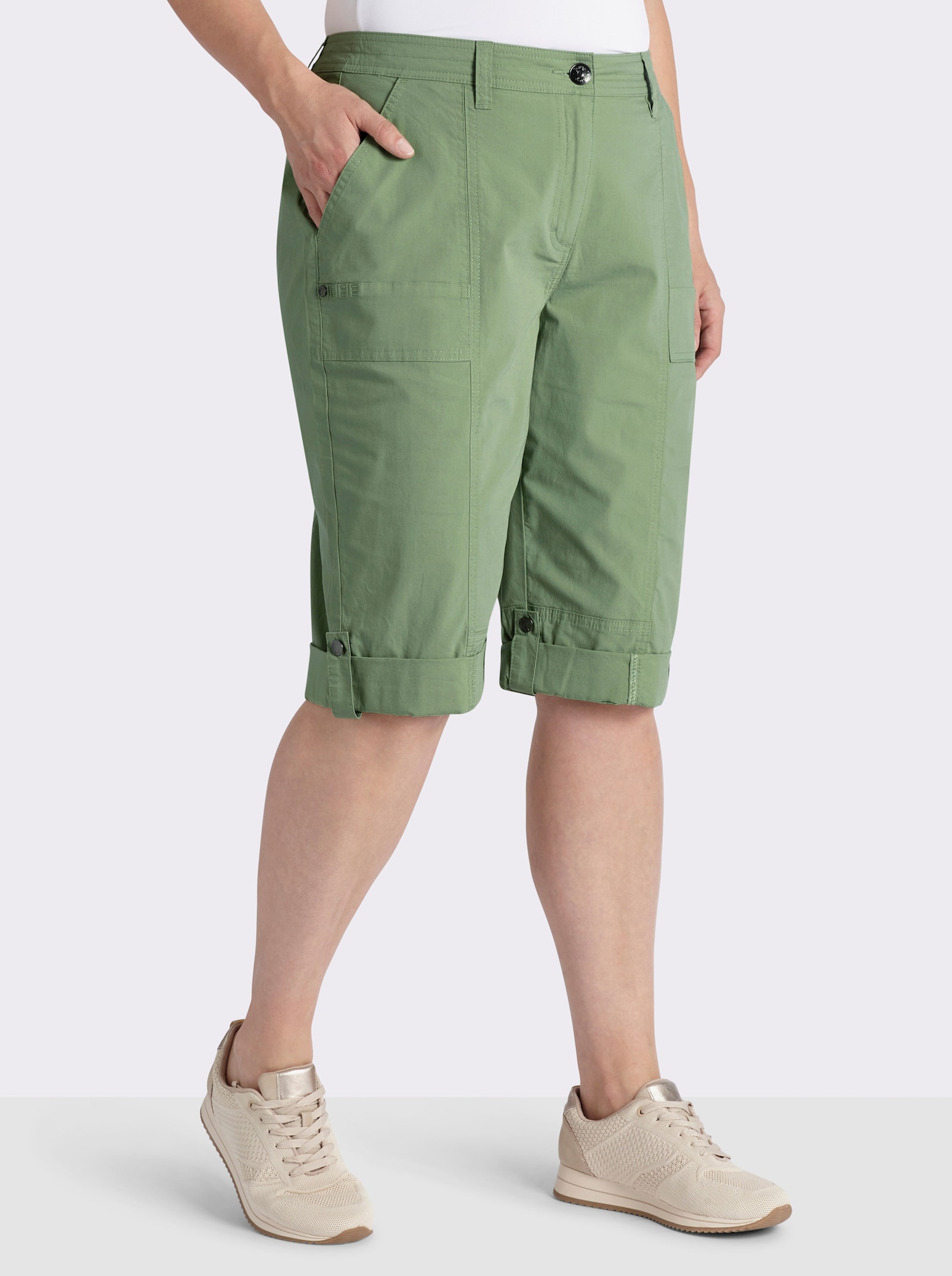 sheego Bermudas mit Krempelfunktion - eucalyptus