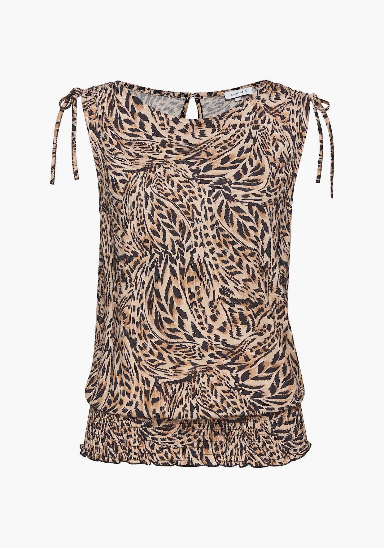 Buffalo Débardeur - beige-bleu jean imprimé