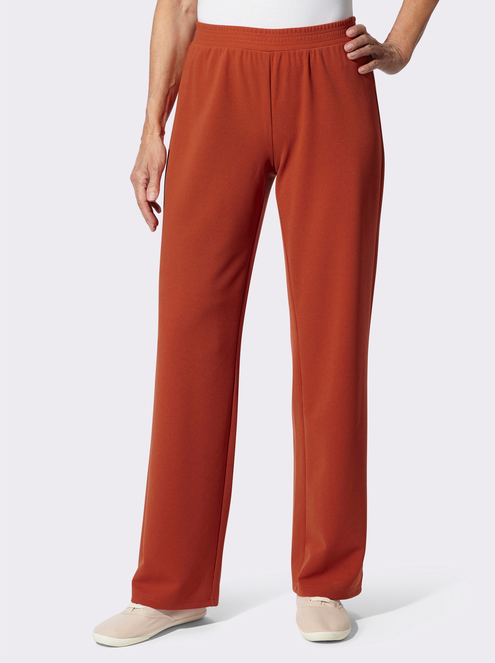 Schlupfhose in weiter Form - rostrot