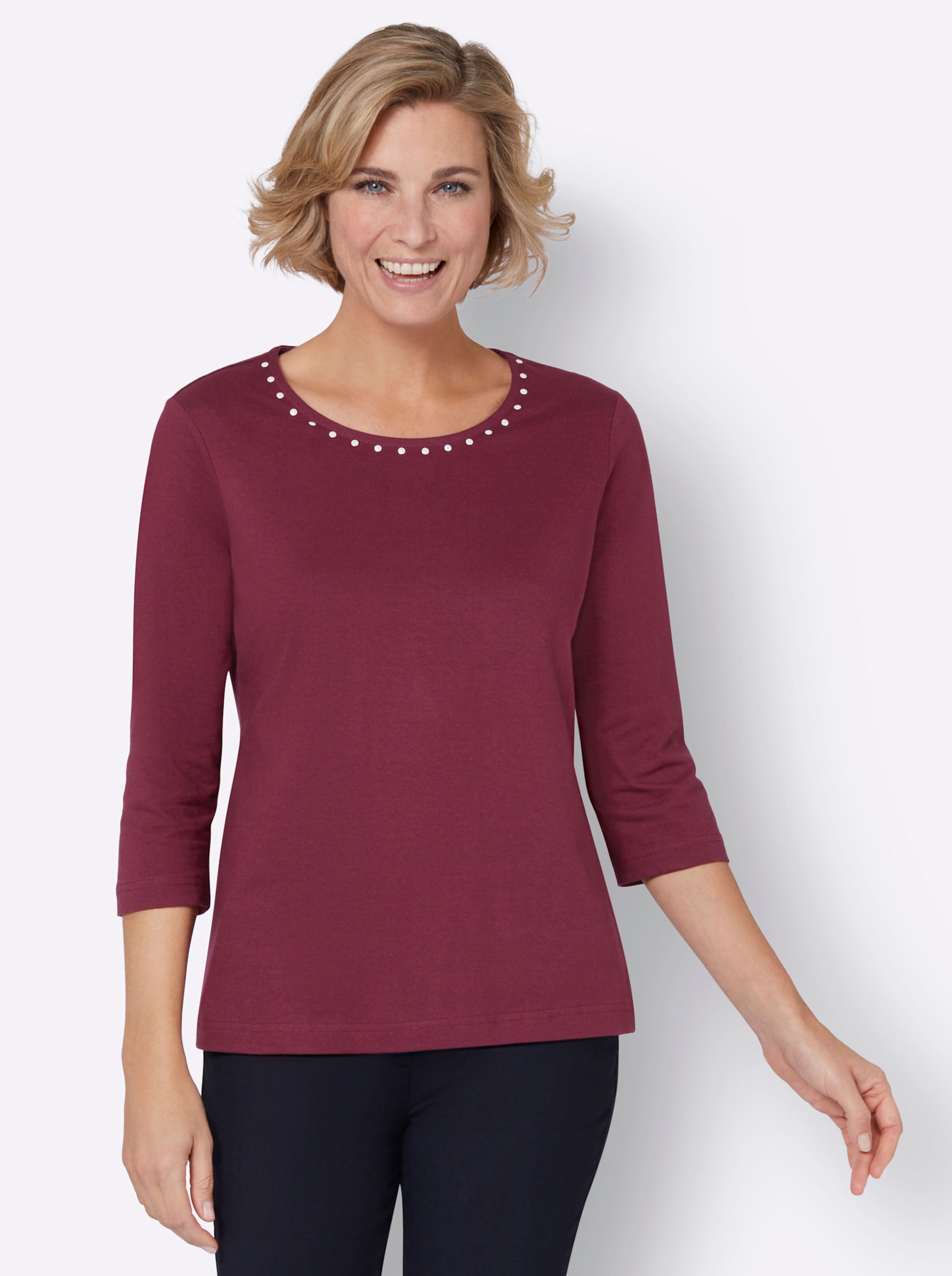 Witt Damen 3/4-Arm-Shirt, bordeaux