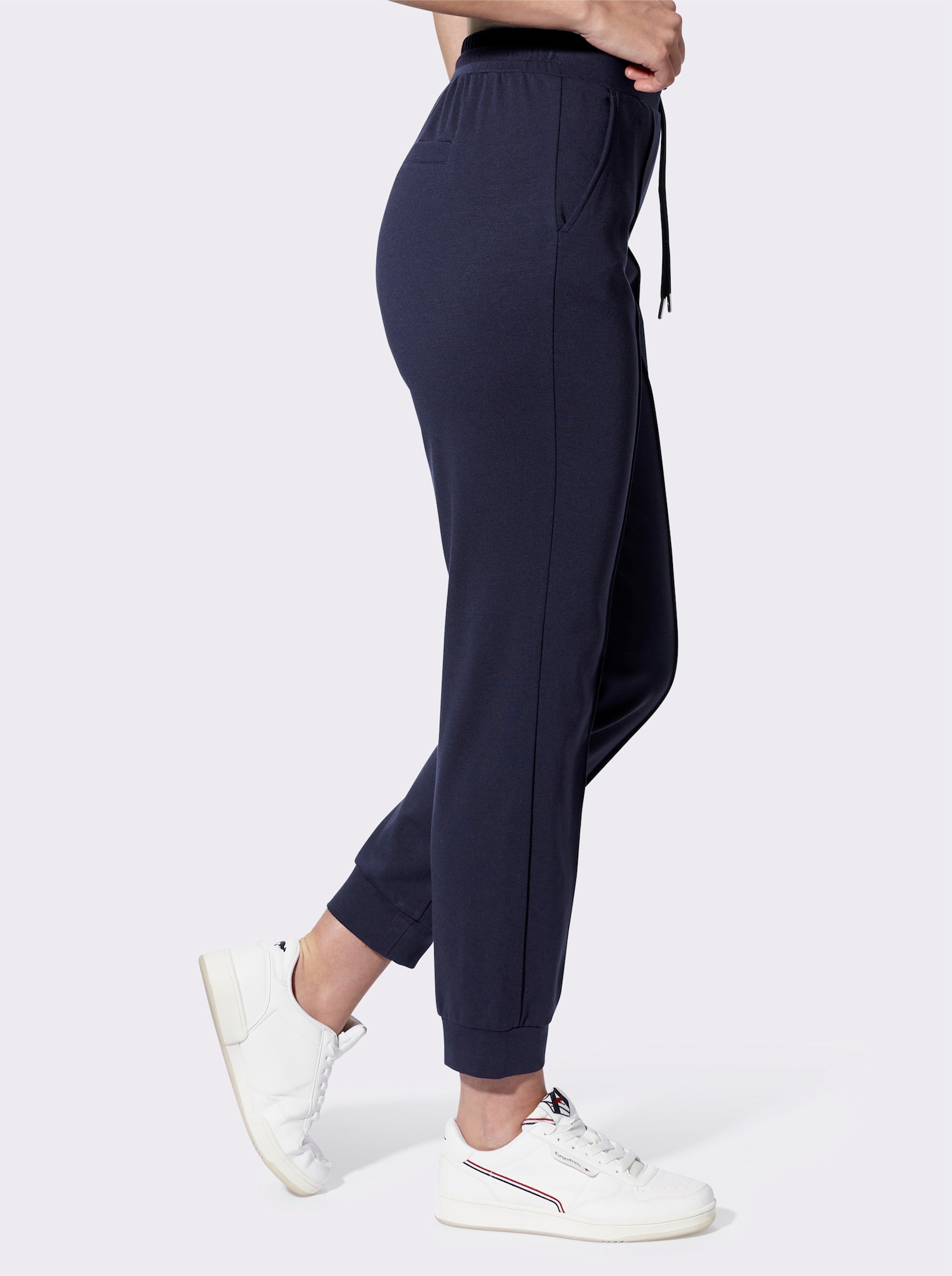 heine Comfortbroek met biezen - marine