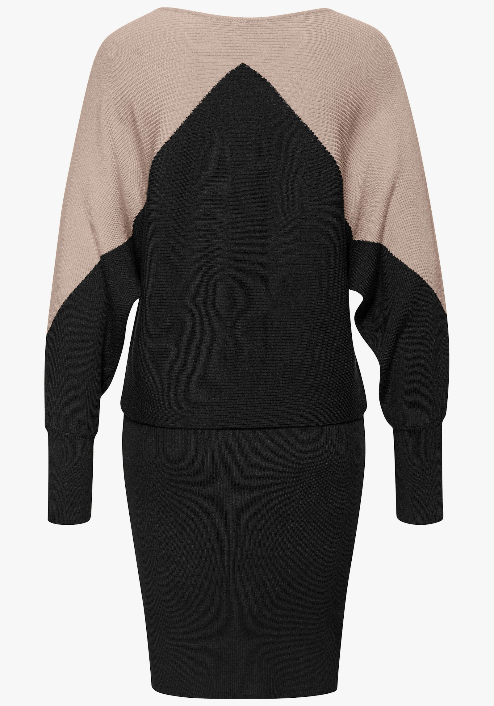 LASCANA Strickkleid - sand-schwarz