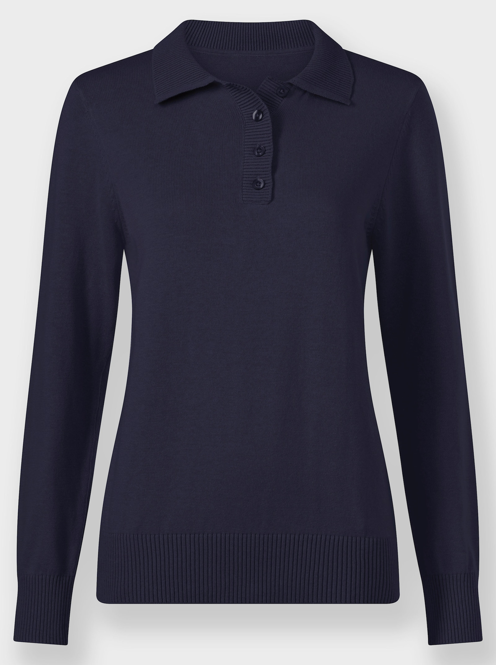 Polopullover mit kurzer Knopfleiste - marine