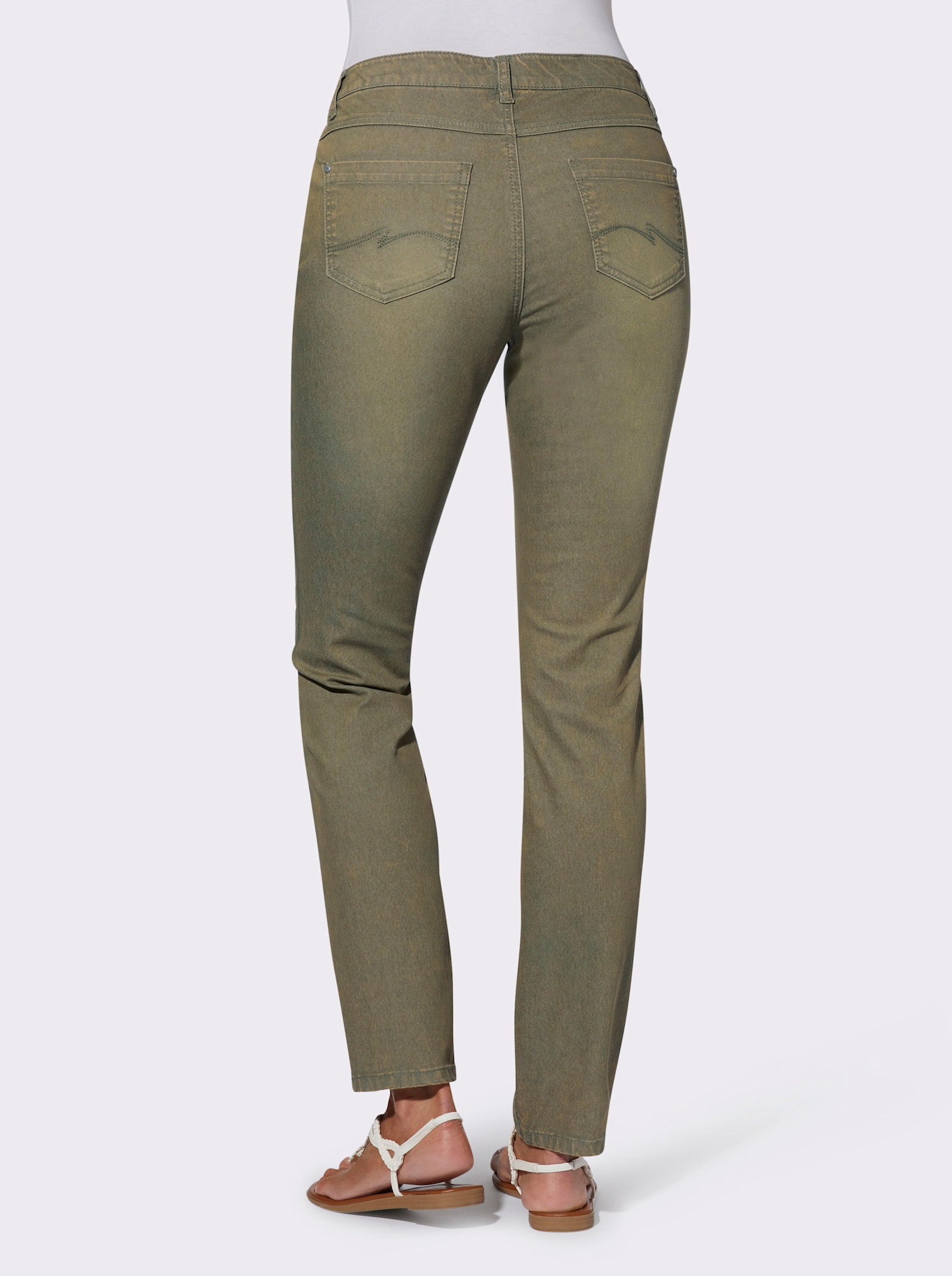 Jeans in Baumwoll-Stretch-Qualität - khaki
