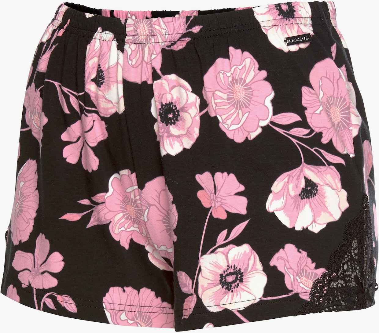 LASCANA Shorts - rosa-schwarz-geblümt-gemustert