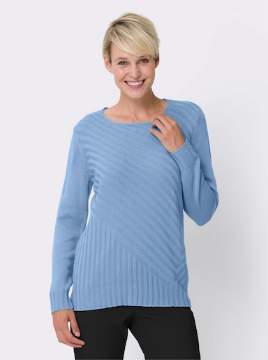 Langarm-Pullover - himmelblau