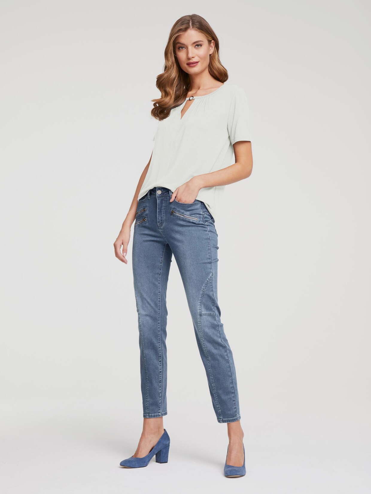 Linea Tesini 'Buik weg'-jeans - bleached