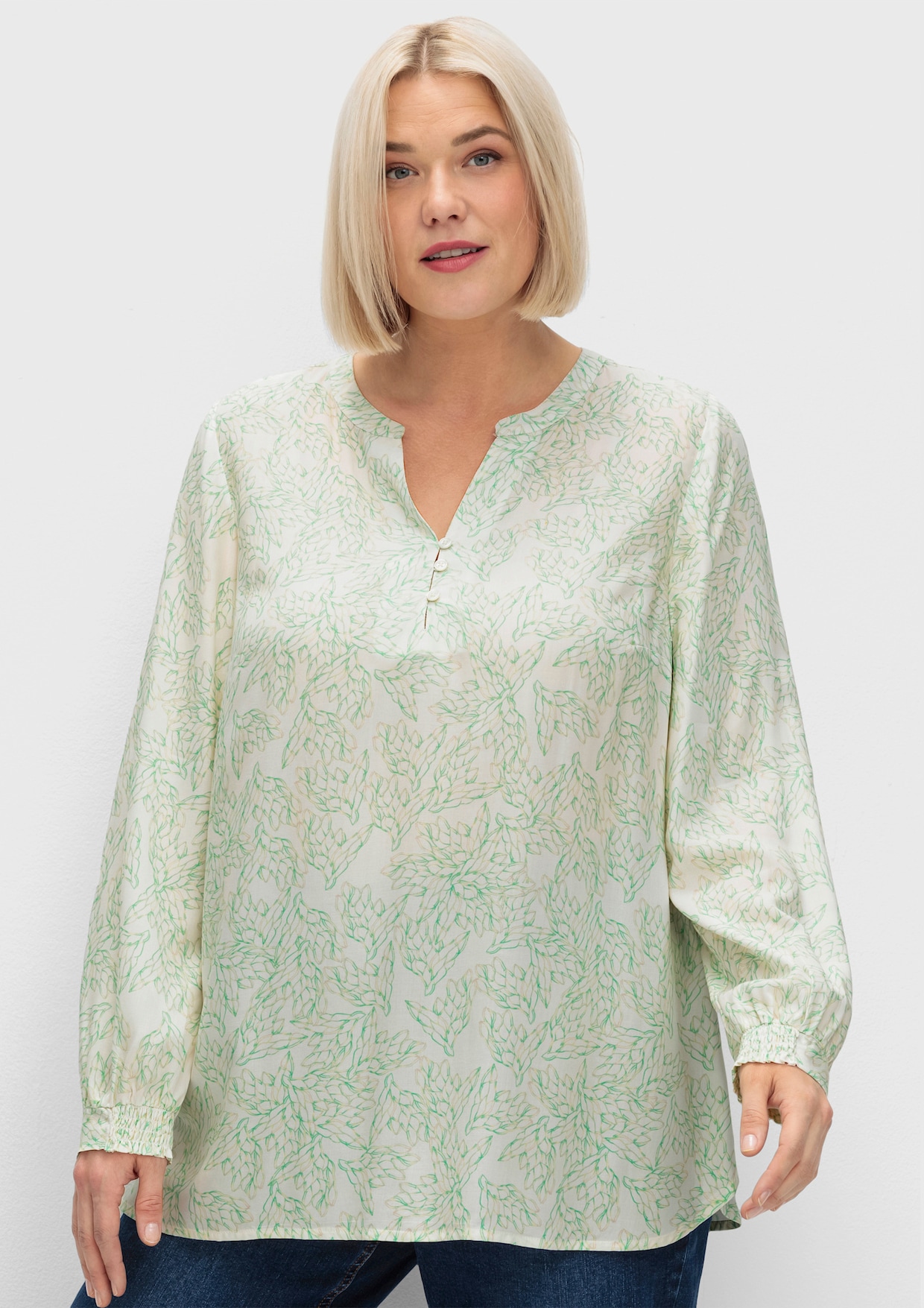 sheego Tuniek - champagne gedessineerd