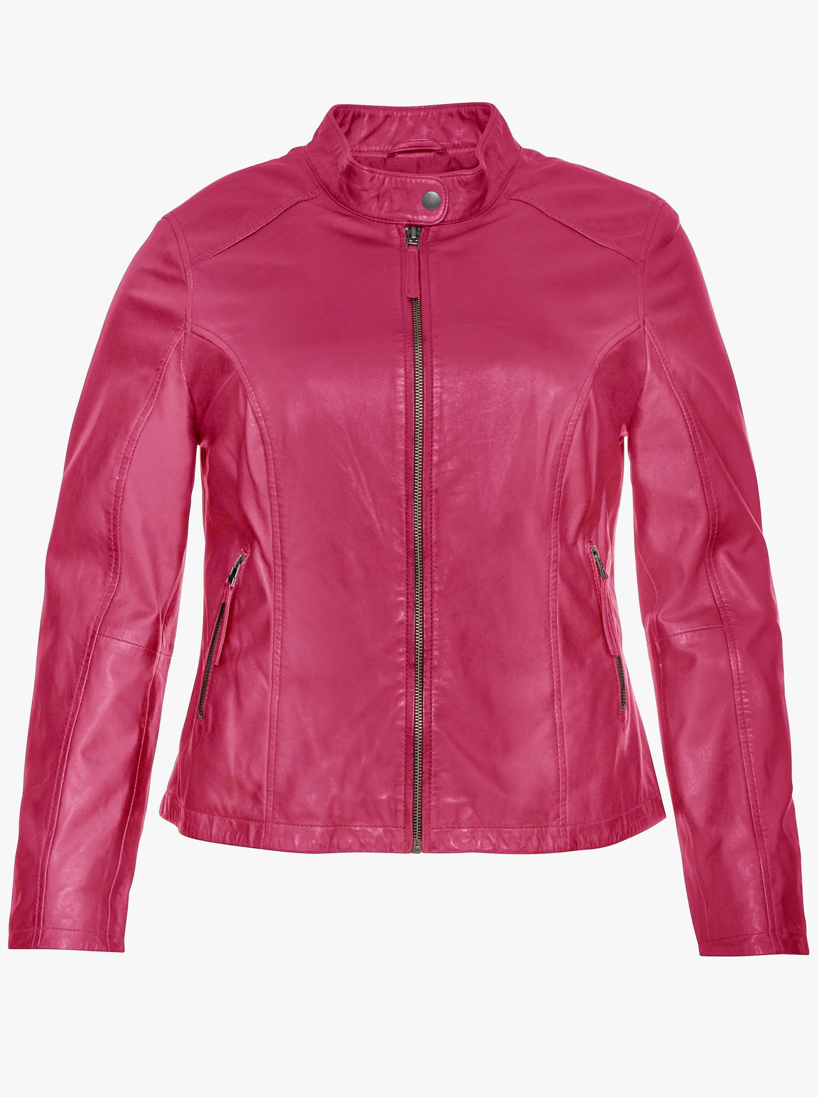 sheego Lederjacke im Biker-Stil - orchidee