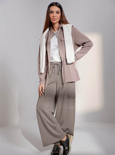 heine Jacke mit Tunnelzug in der Taille - taupe
