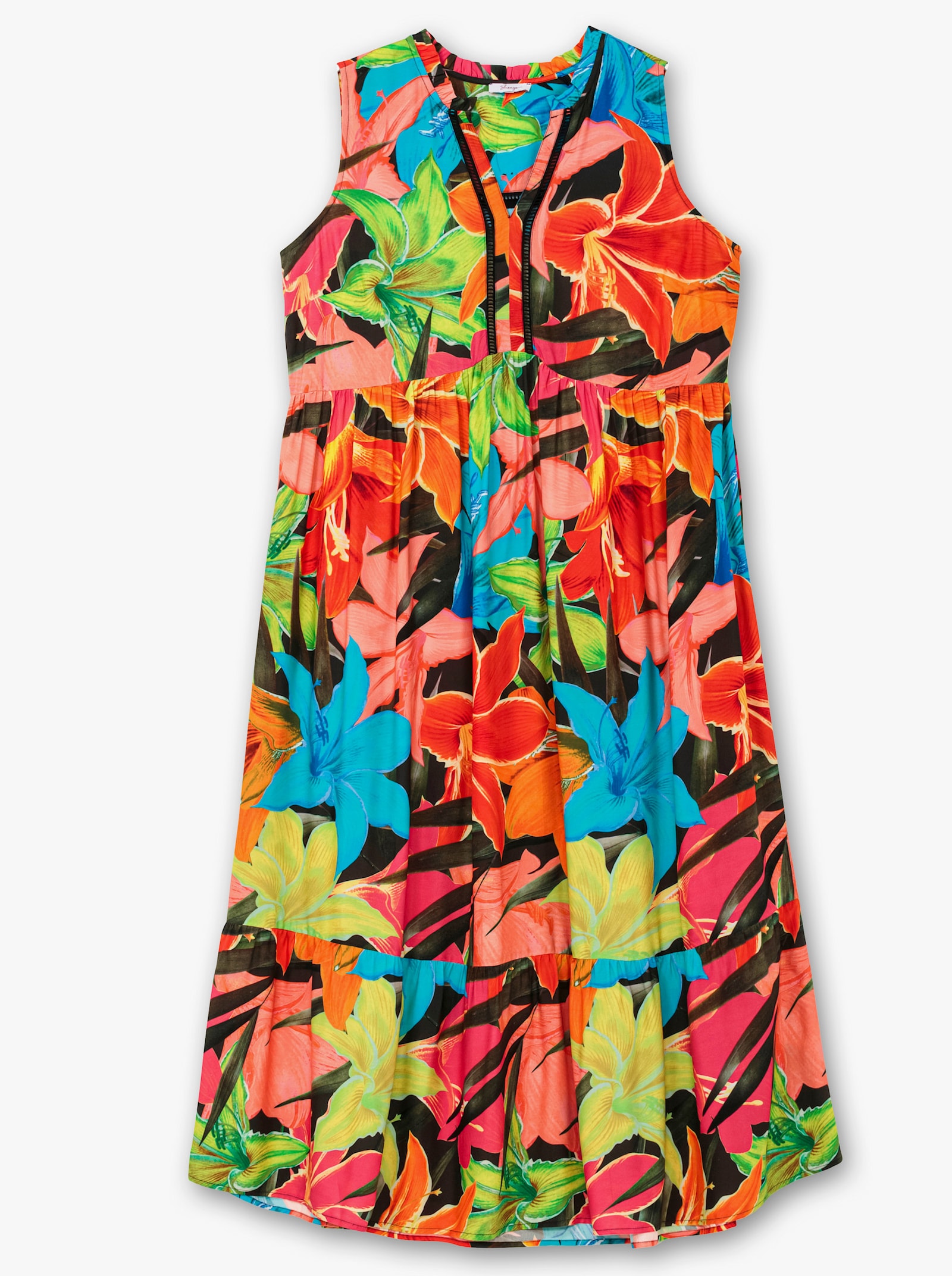 sheego Maxikleid mit Blumenmuster - bunt