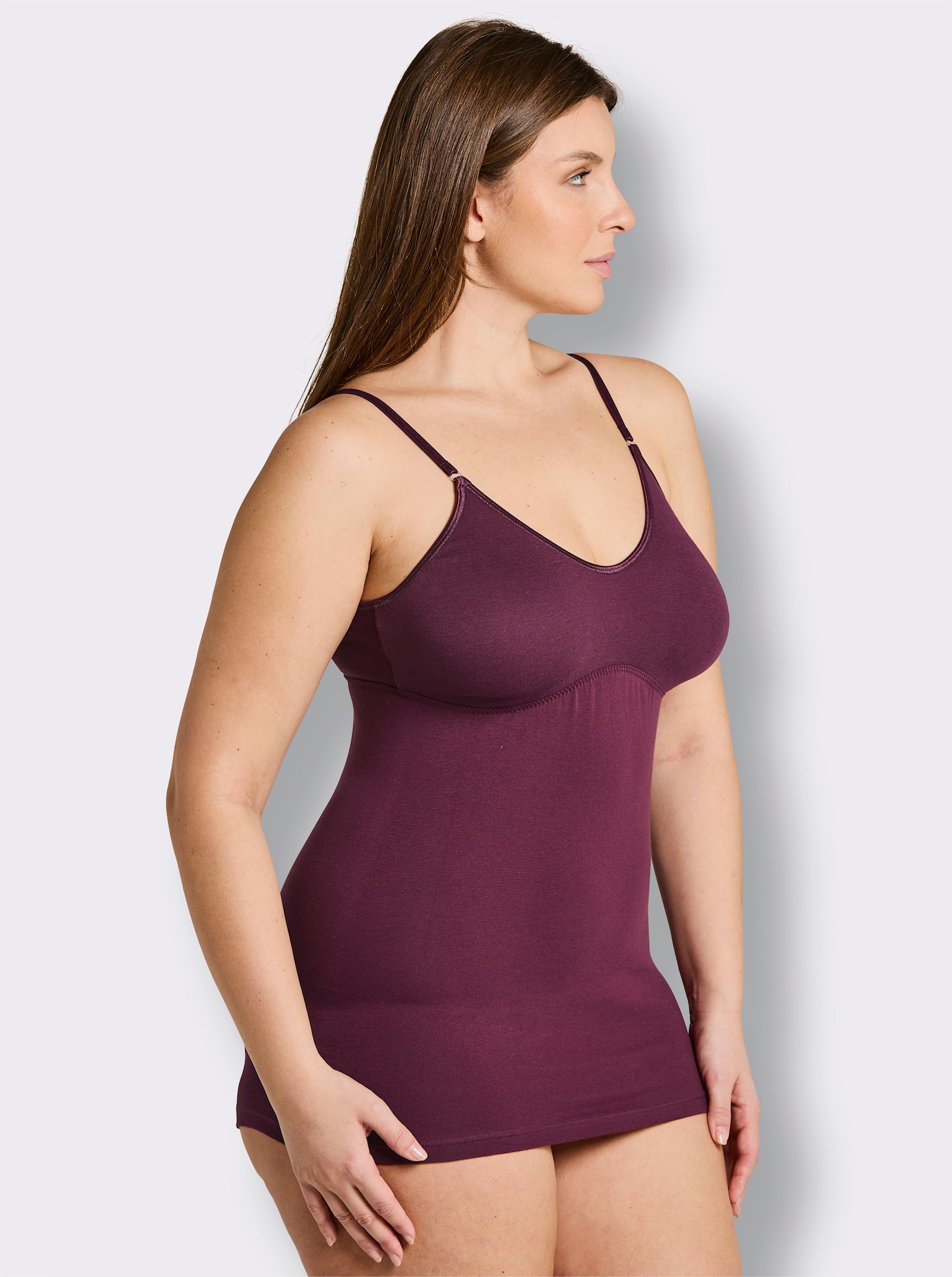 wäschepur BH-Hemd mit doppelt gemoldeten Cups - brombeere