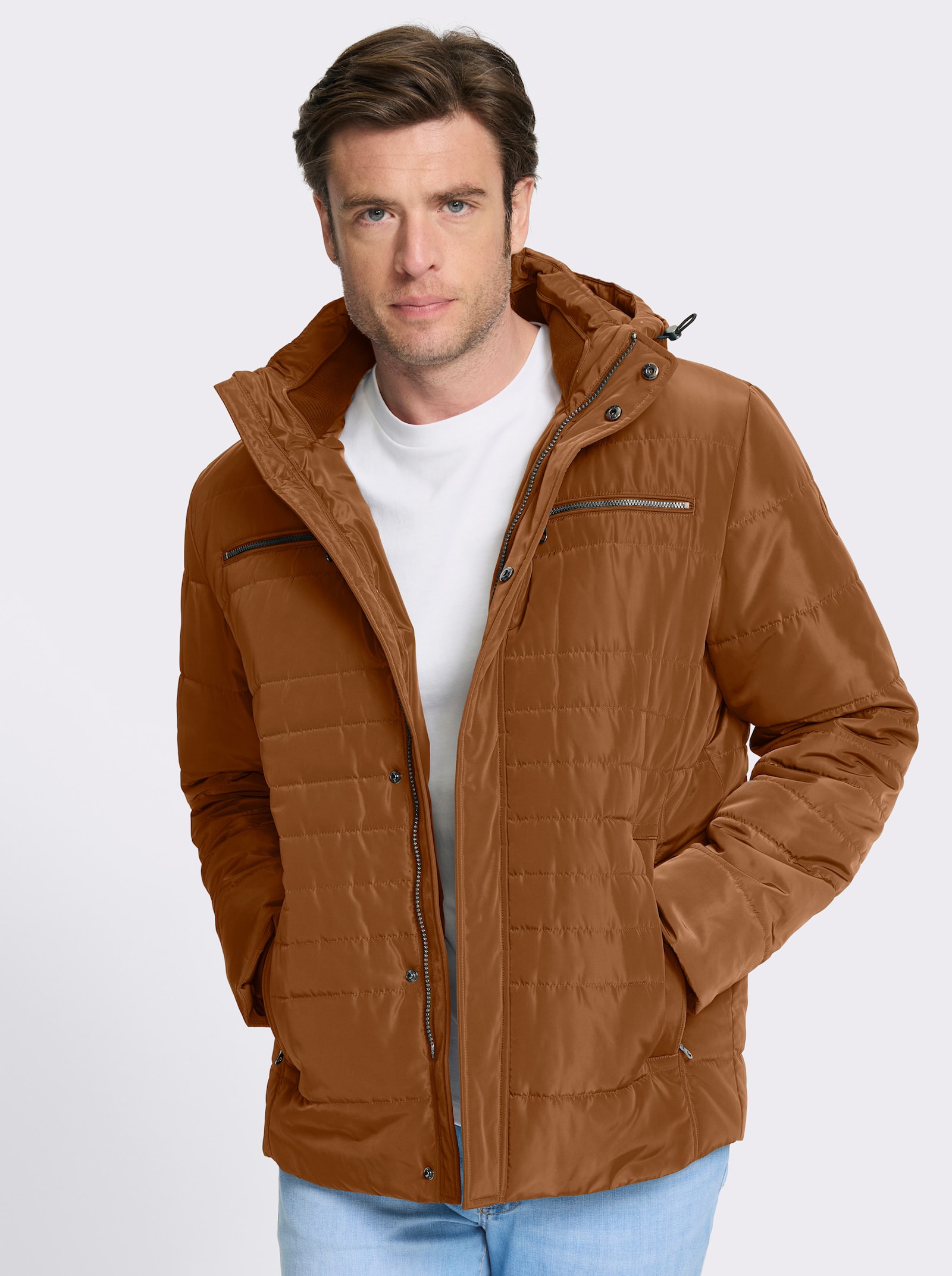 Marco Donati Jacke aus Stepp, winterwarm wattiert - cognac