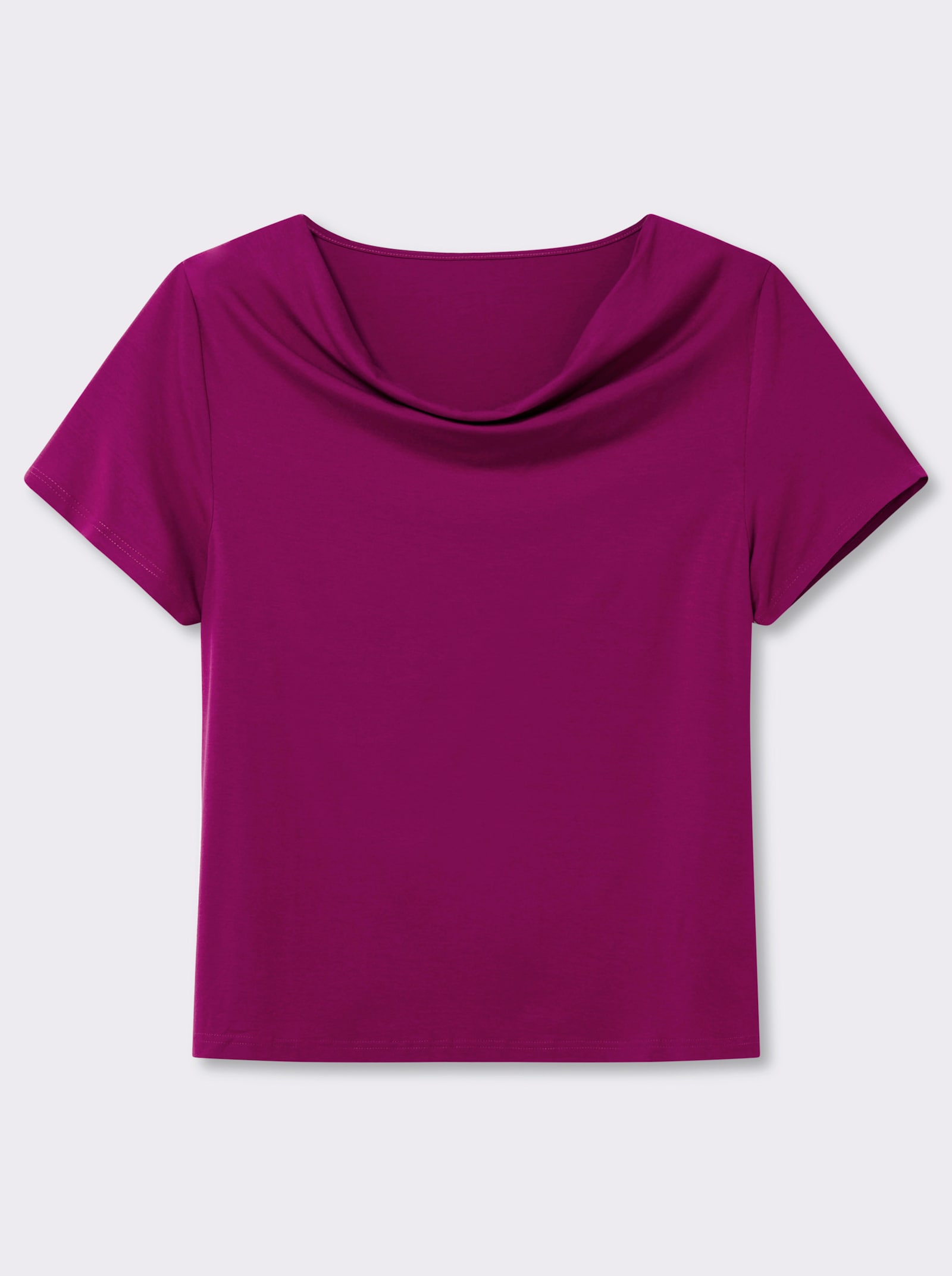 Wasserfallshirt mit kurzen Ärmeln - magenta