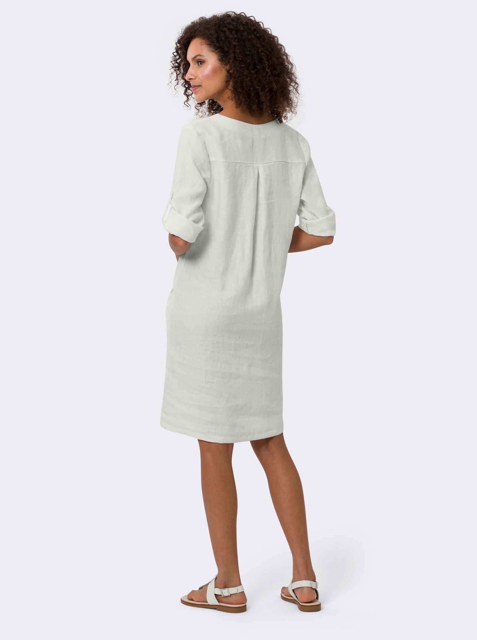 heine Tunikakleid aus reinem Leinen - weiss
