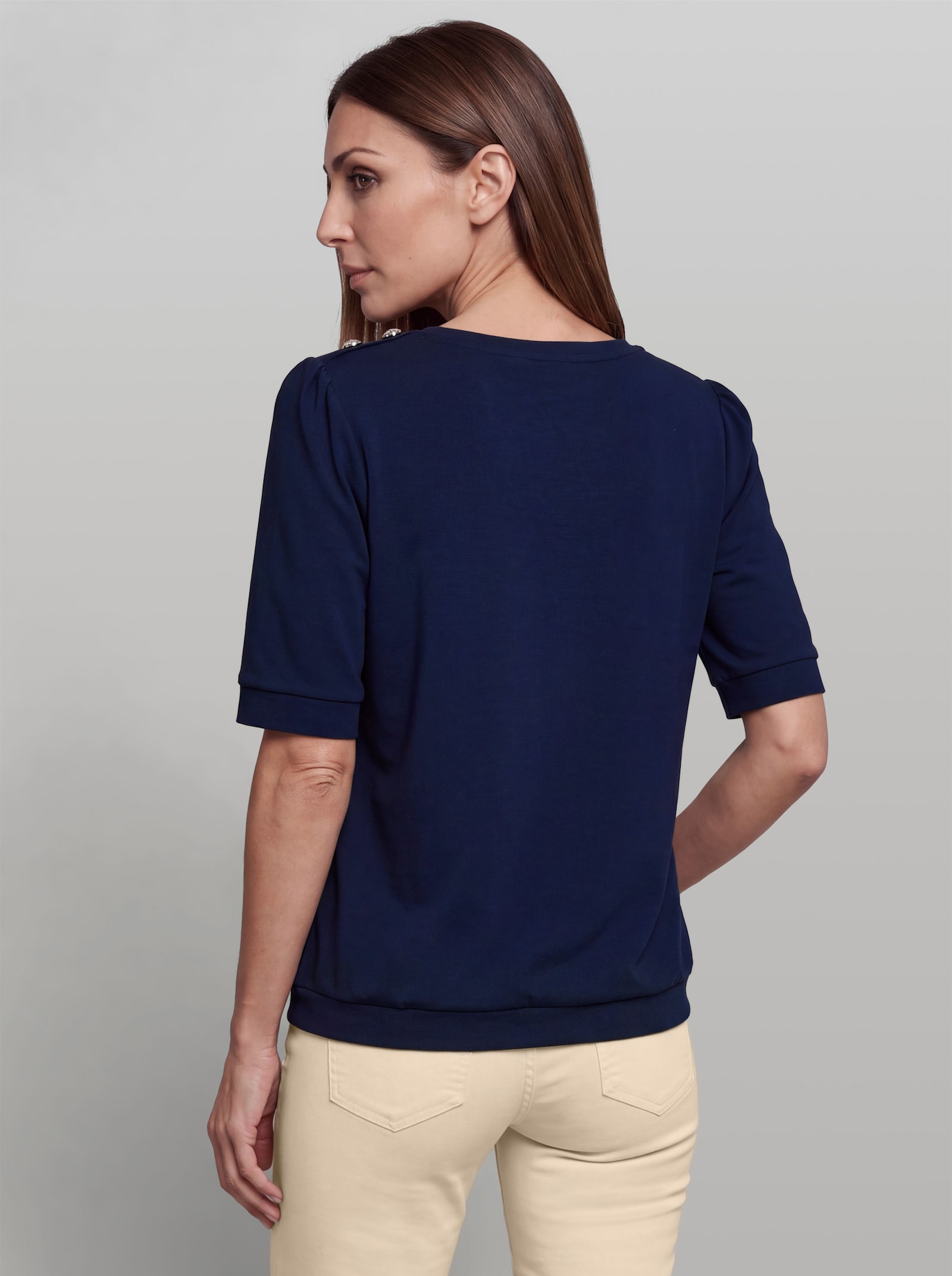 heine Sweatshirt mit Schmuckknöpfen - marine