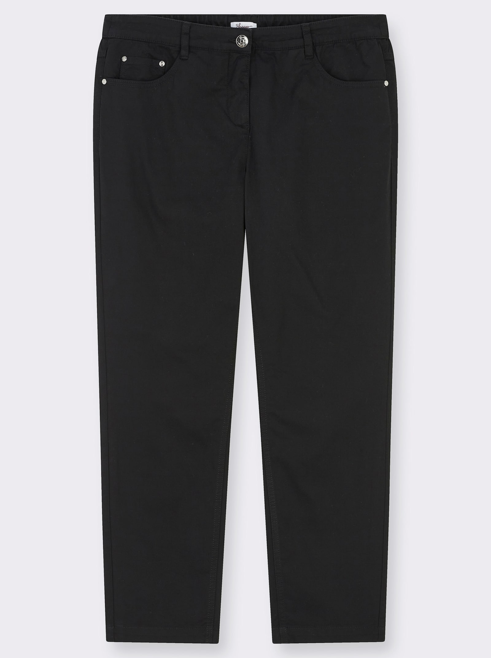 sheego 5-Pocket-Hose mit Shaping-Einsatz vorn - schwarz