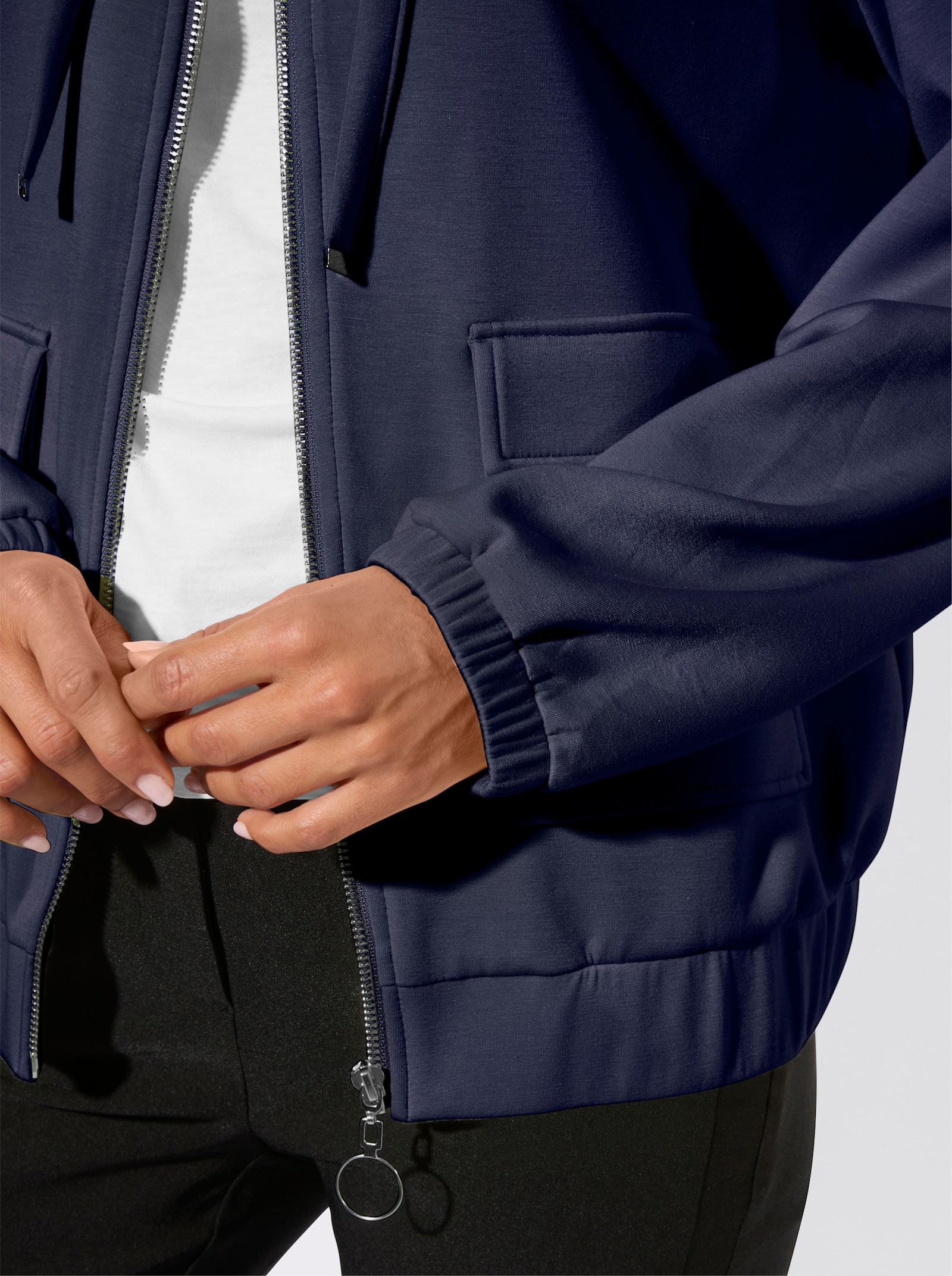 Sweatjacke mit Kapuze - marine