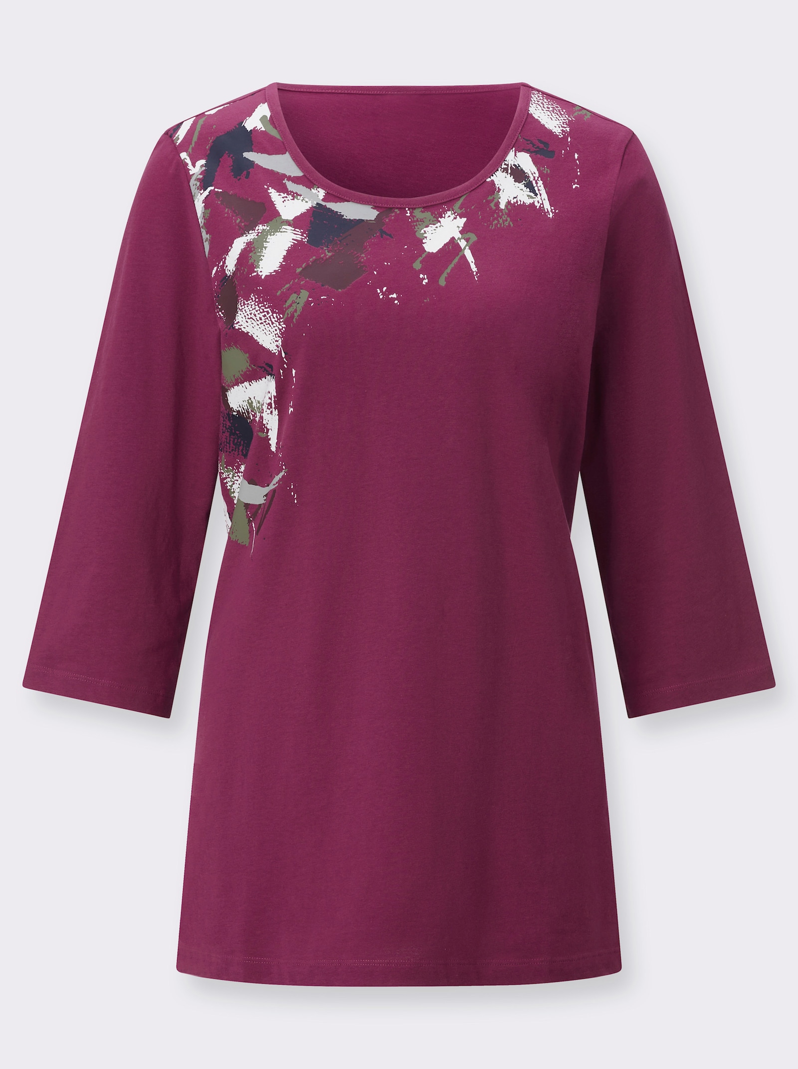 Freizeitshirt mit platziertem Druck - malve
