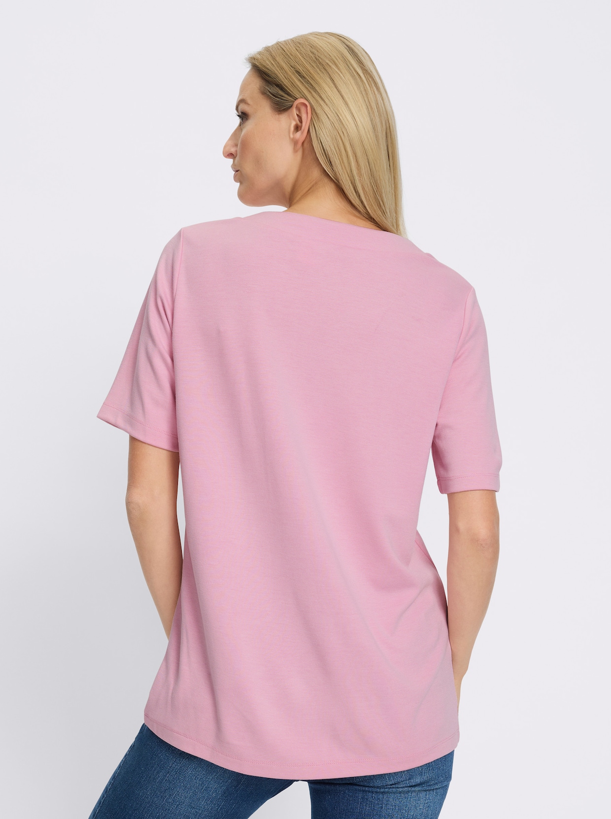heine Sweatshirt mit kontrastfarbigem Print vorne - rosé