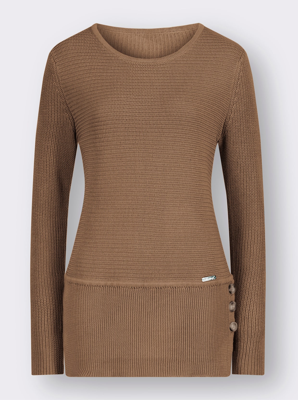 Pullover met ronde hals - camel