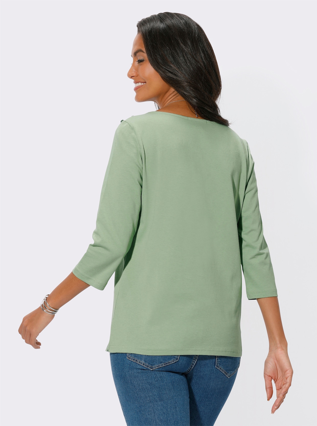 Shirt met 3/4-mouw - eucalyptus