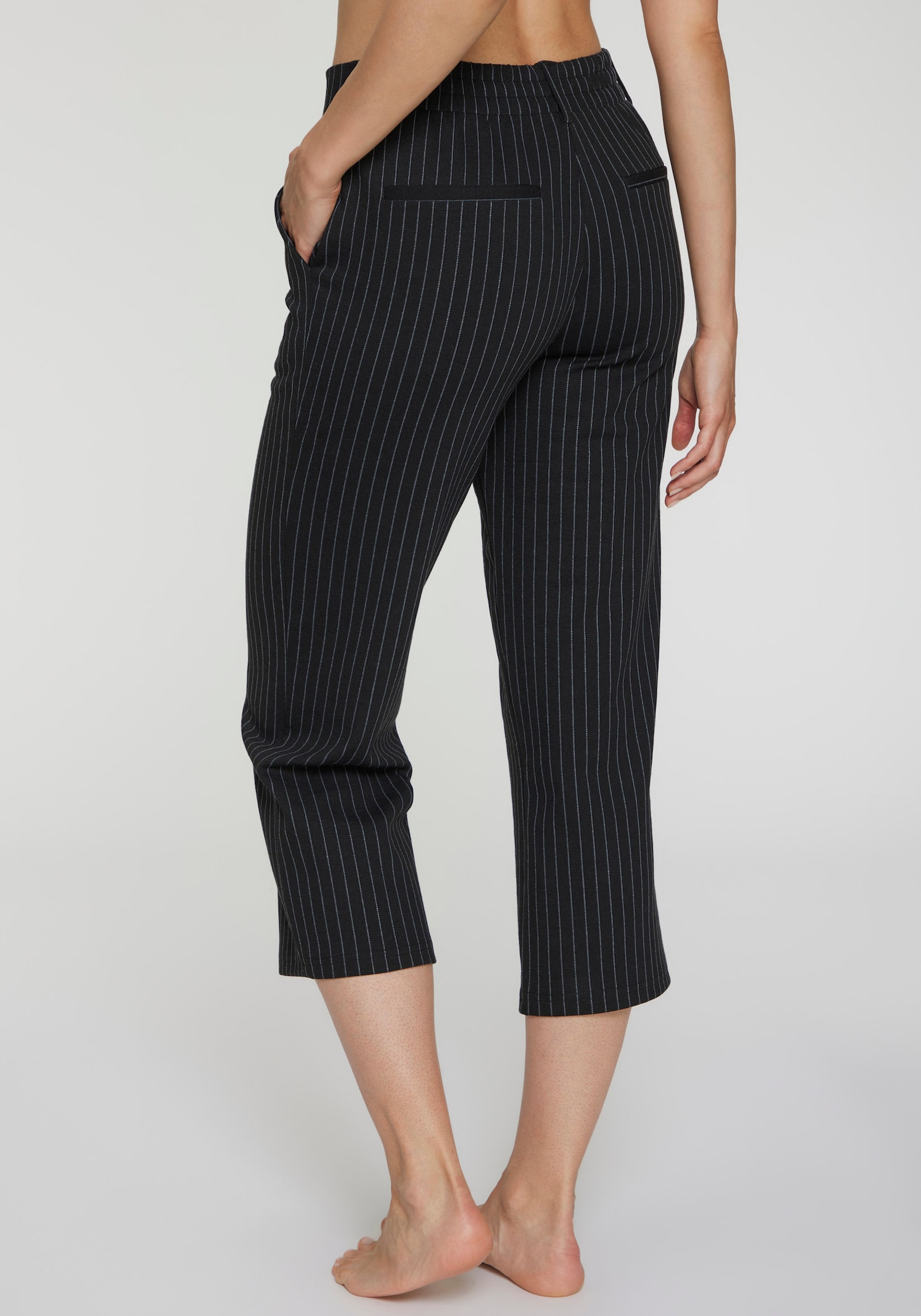 LASCANA Pantalon large - noir à rayures