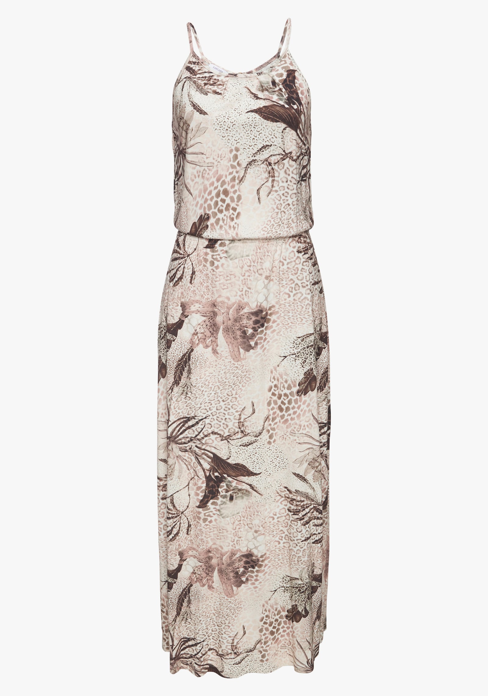 LASCANA Maxikleid - taupe-sand bedruckt