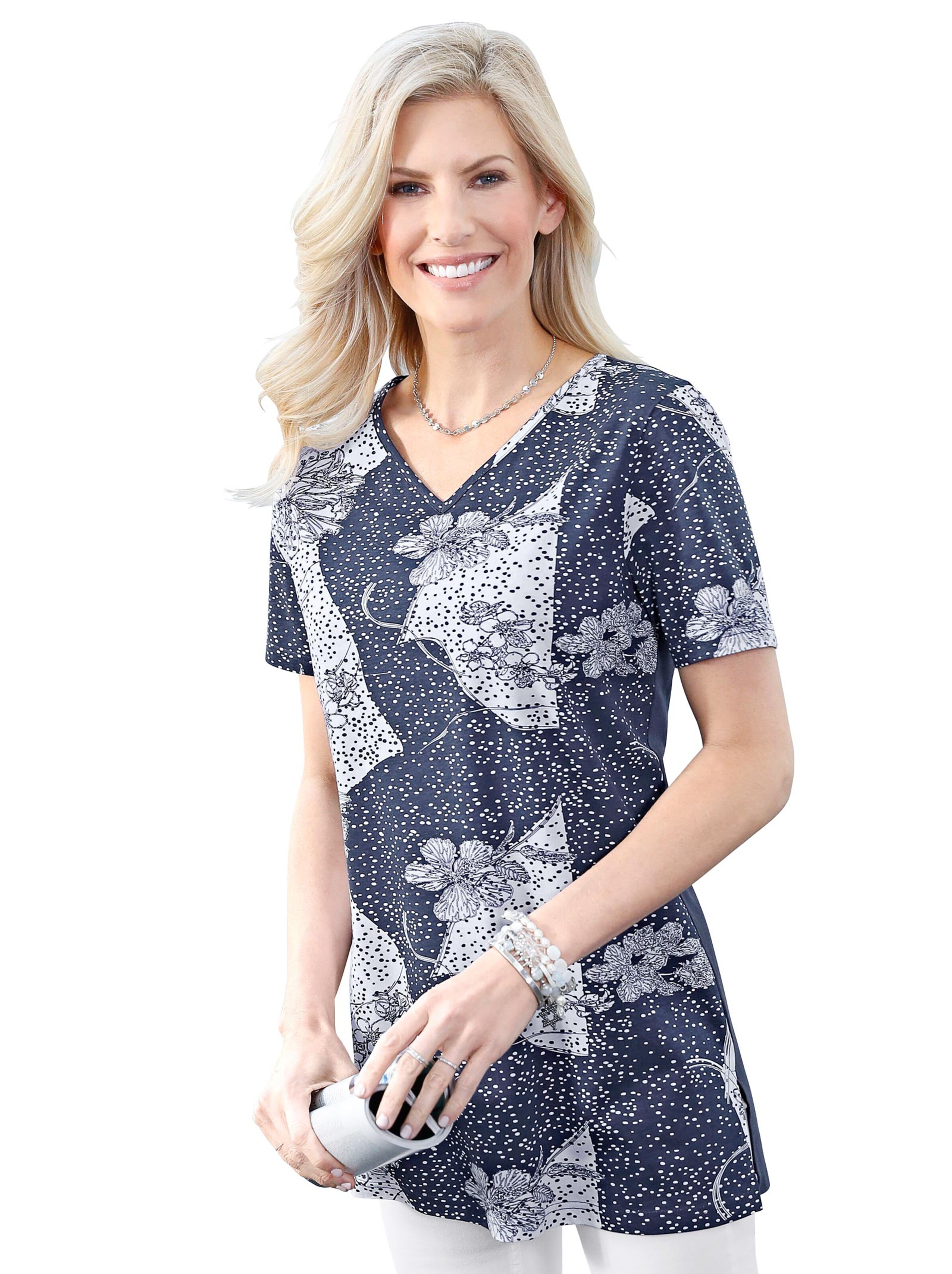 Shirt - marine-weiß