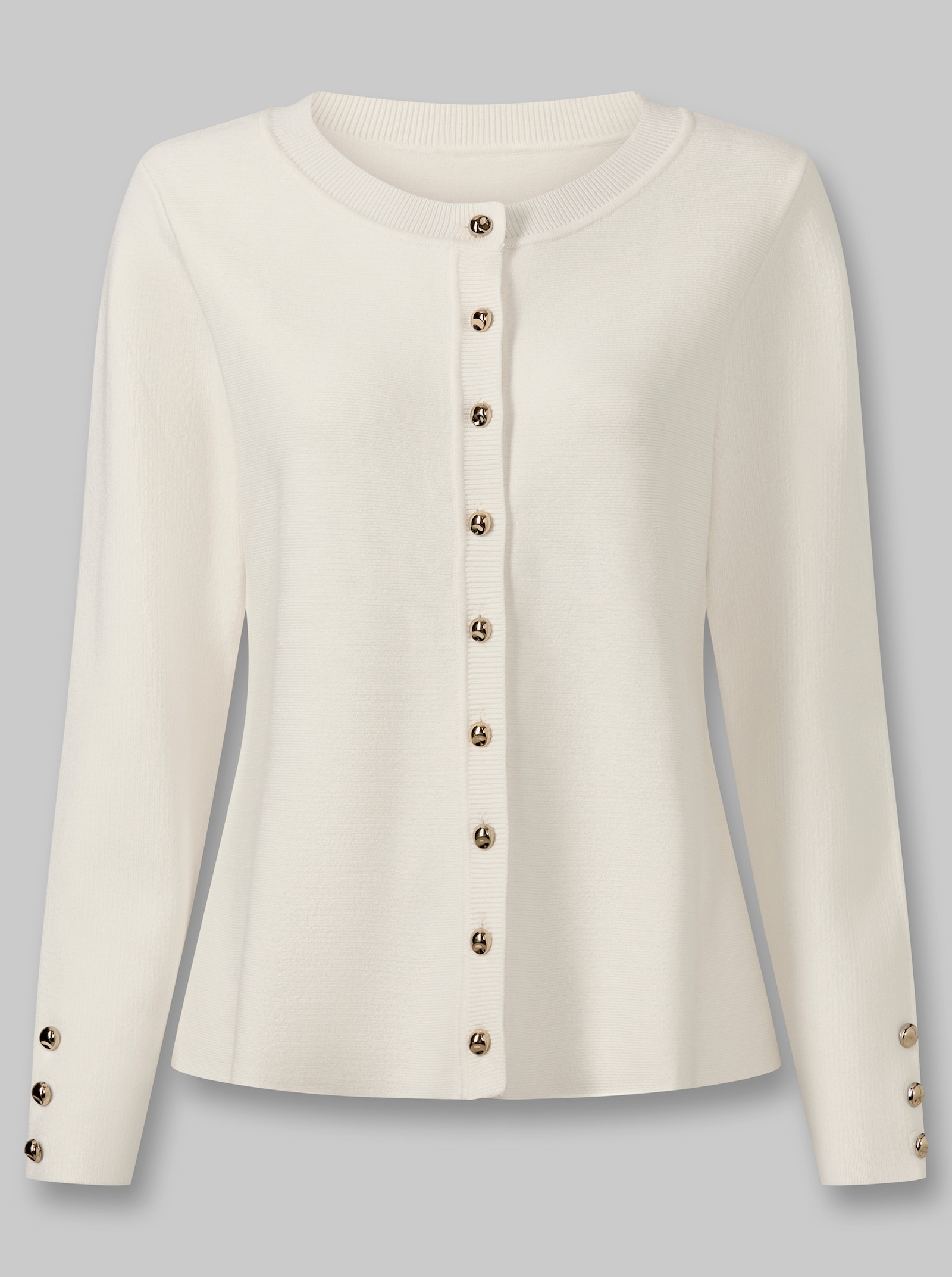 heine Strickjacke mit Schößchem - ecru