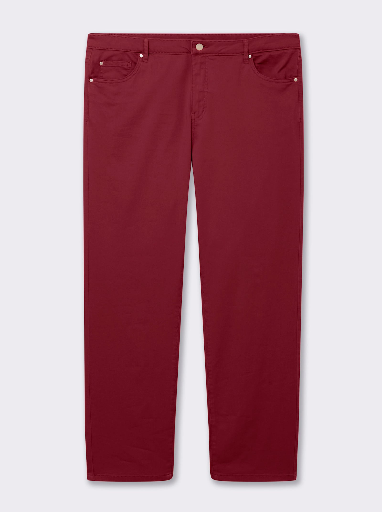 5-Pocket-Jeans mit bestickten Gesäßtaschen - dunkelrot