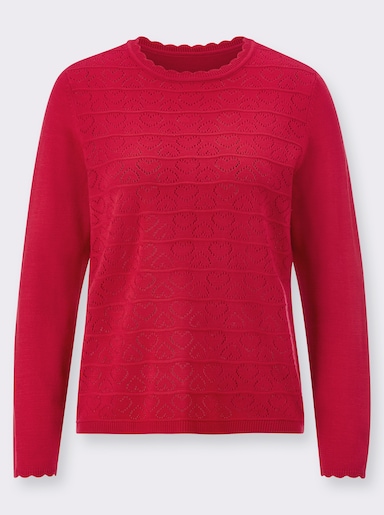 Langarm-Pullover - erdbeere