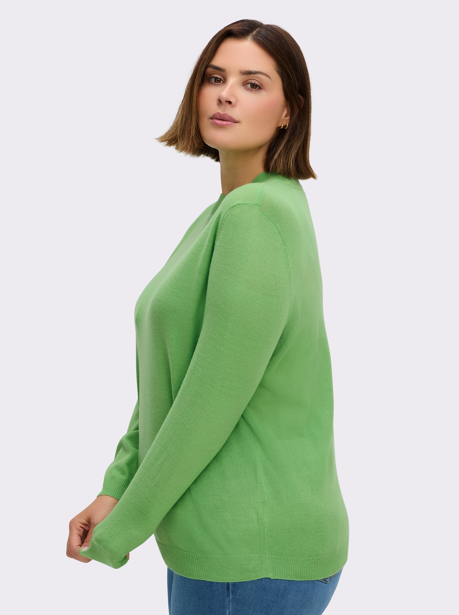 Stehkragenpullover weich wie Kaschmir - apfel