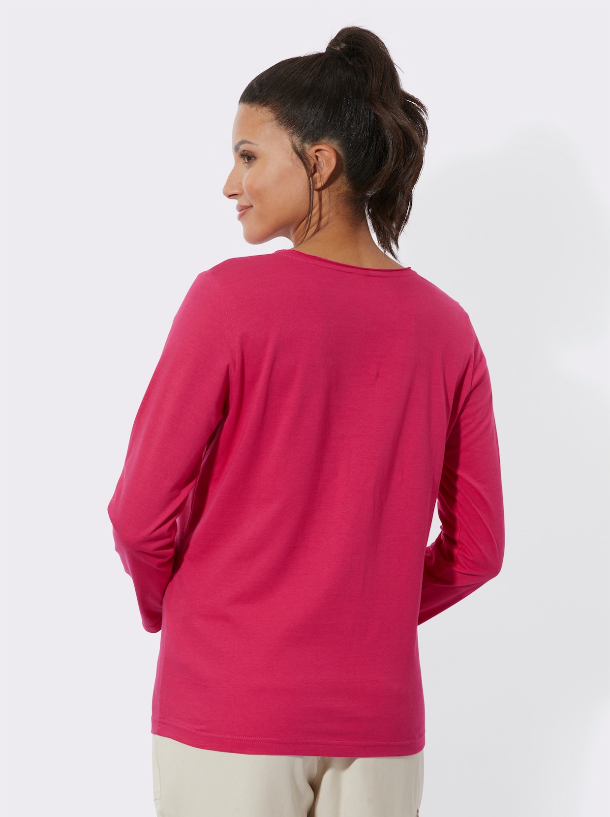 Tričko s dlouhým rukávem - pink-khaki