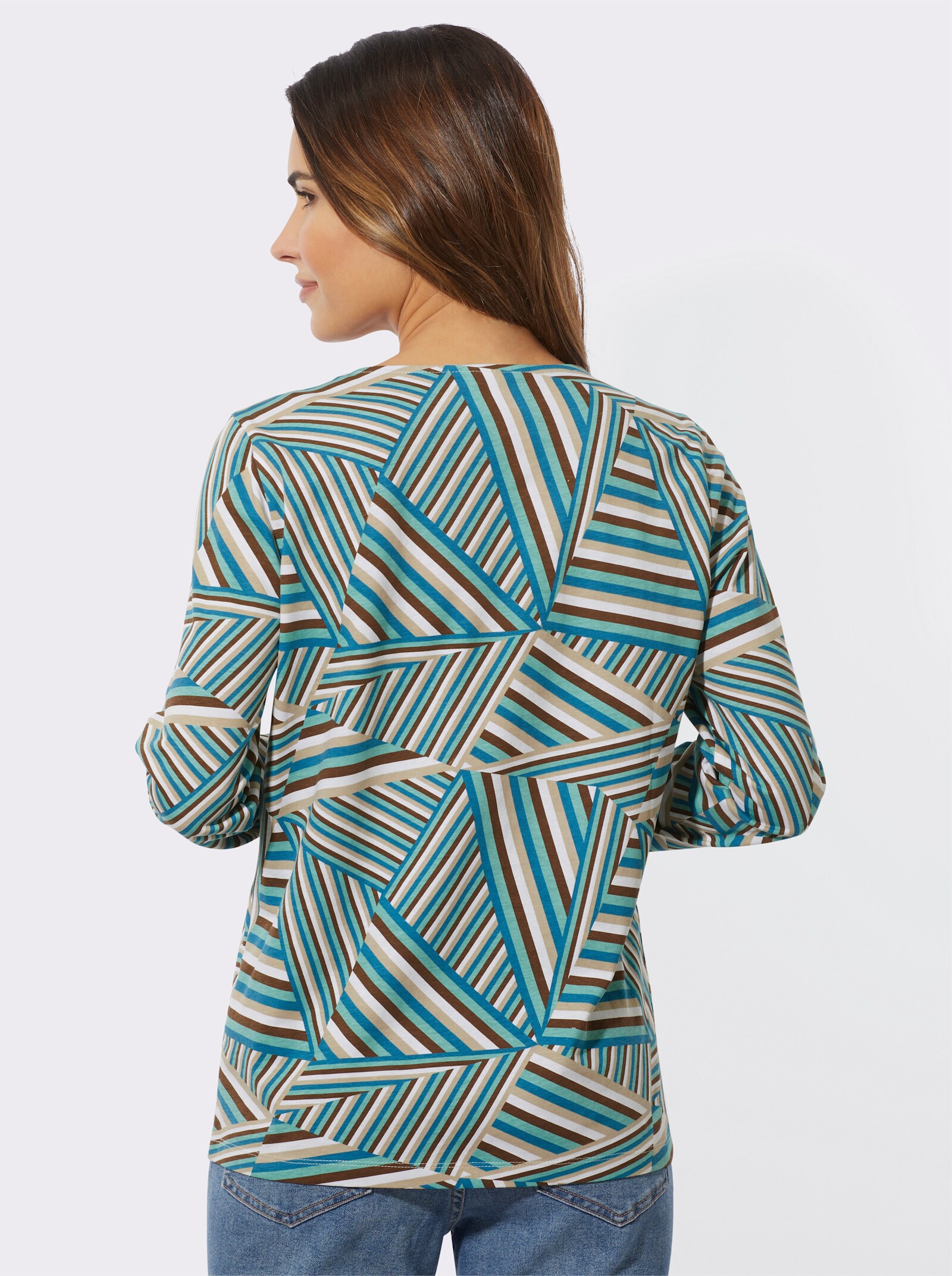 Långärmad topp m grafiskt tryck - topas-salvia-med tryck